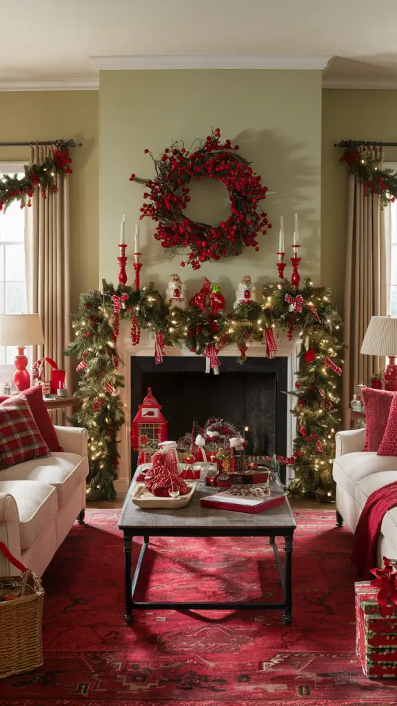 23 Inspiring Red Christmas Living Room Ideas for a Festive and Stylish Holiday