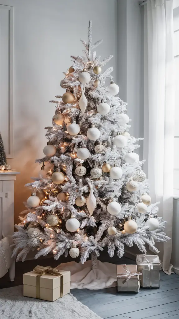 How to Style a Classic White Christmas Tree with Lights