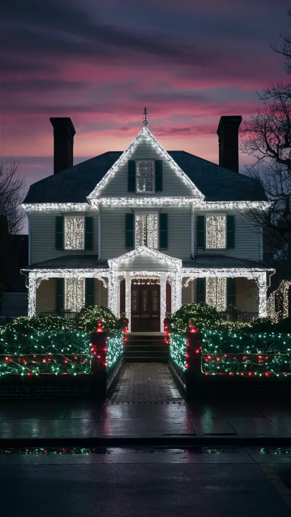 21 Festive Ideas for Decorating Your House with Green and Red Christmas Lights