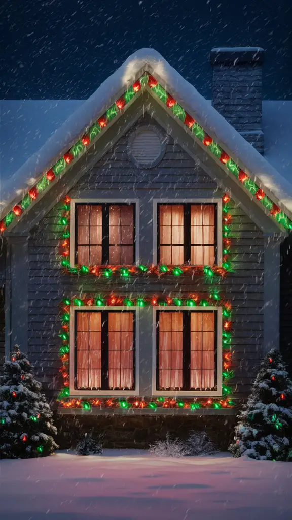 21 Festive Ideas for Decorating Your House with Green and Red Christmas Lights