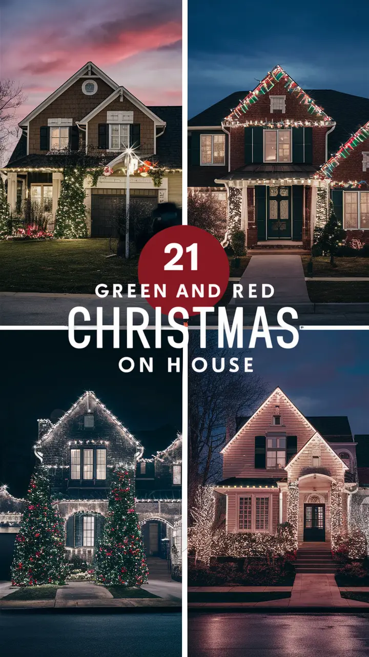 21 Festive Ideas for Decorating Your House with Green and Red Christmas Lights