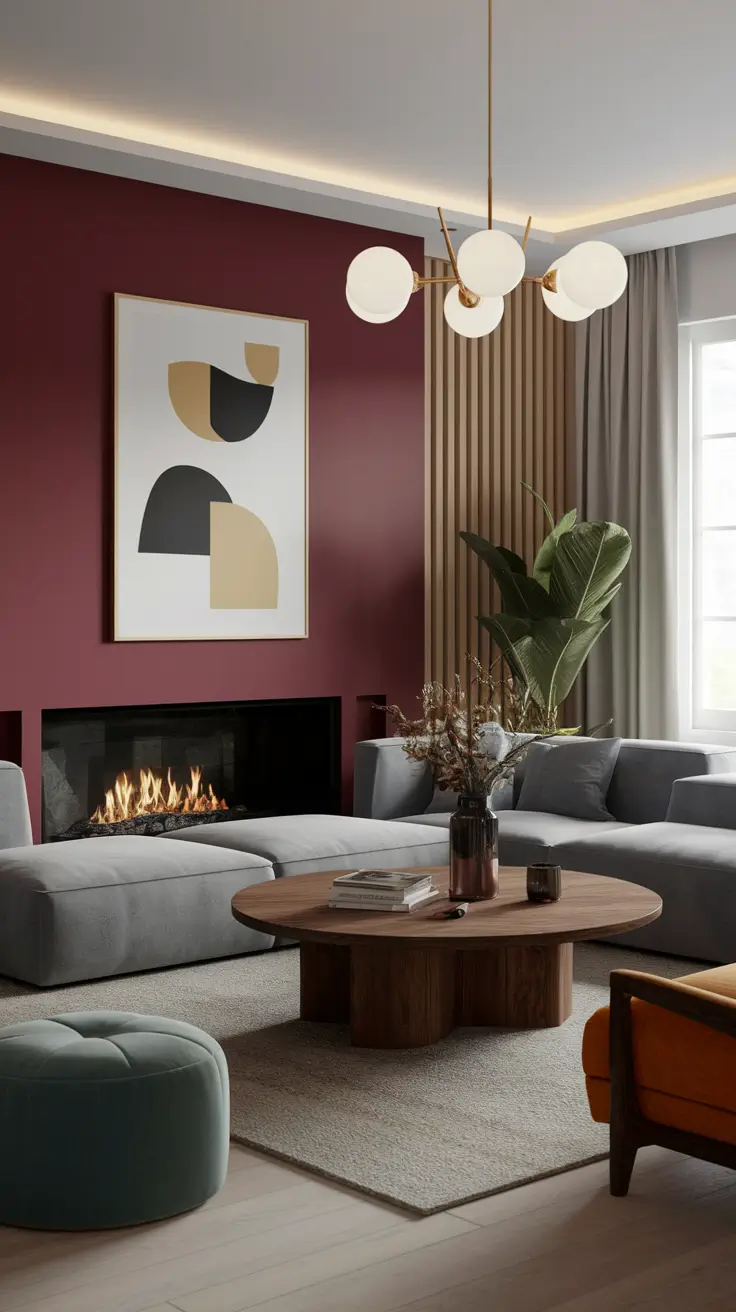 22 Unique Accent Walls In The Living Room: Bold Paint, Texture & Creative Design Ideas