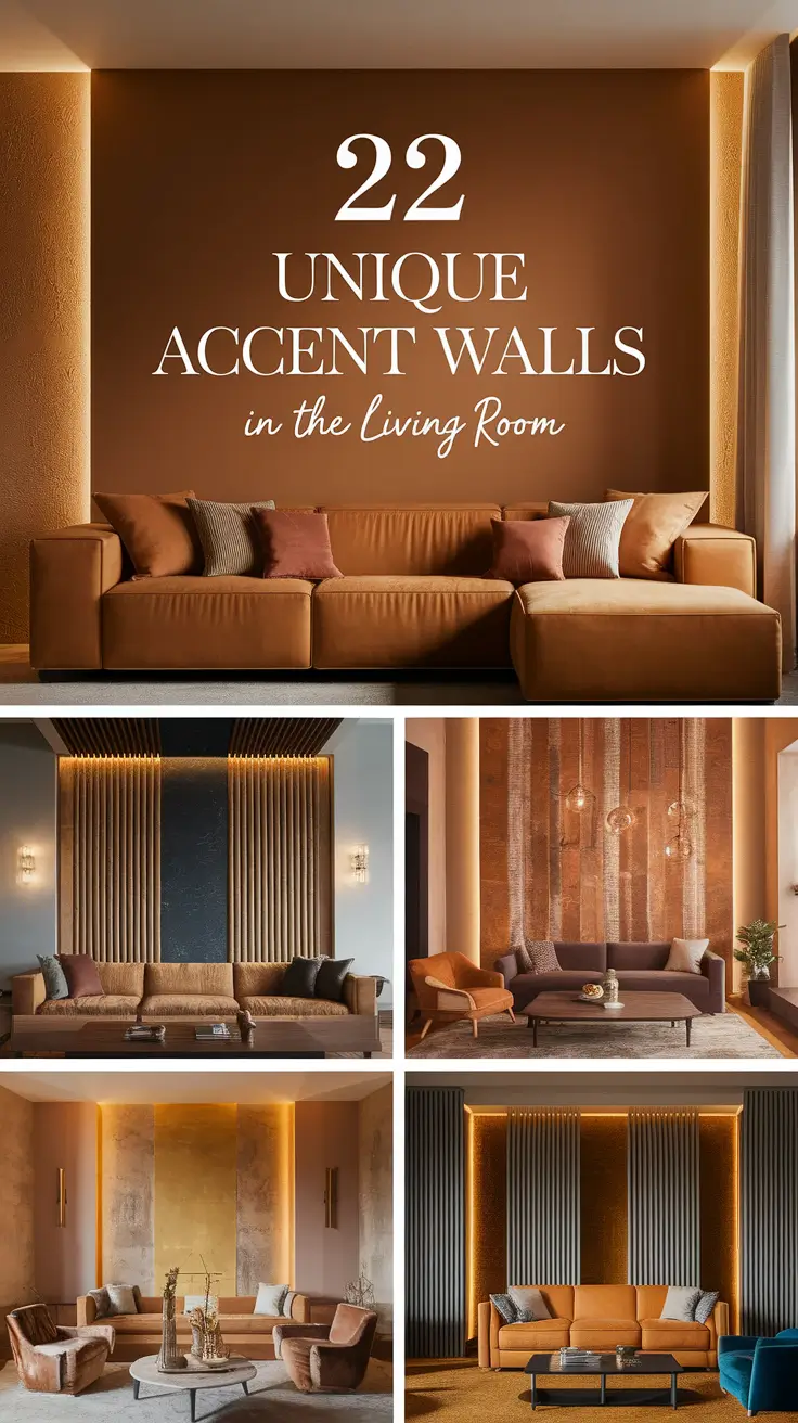 22 Unique Accent Walls In The Living Room: Bold Paint, Texture & Creative Design Ideas