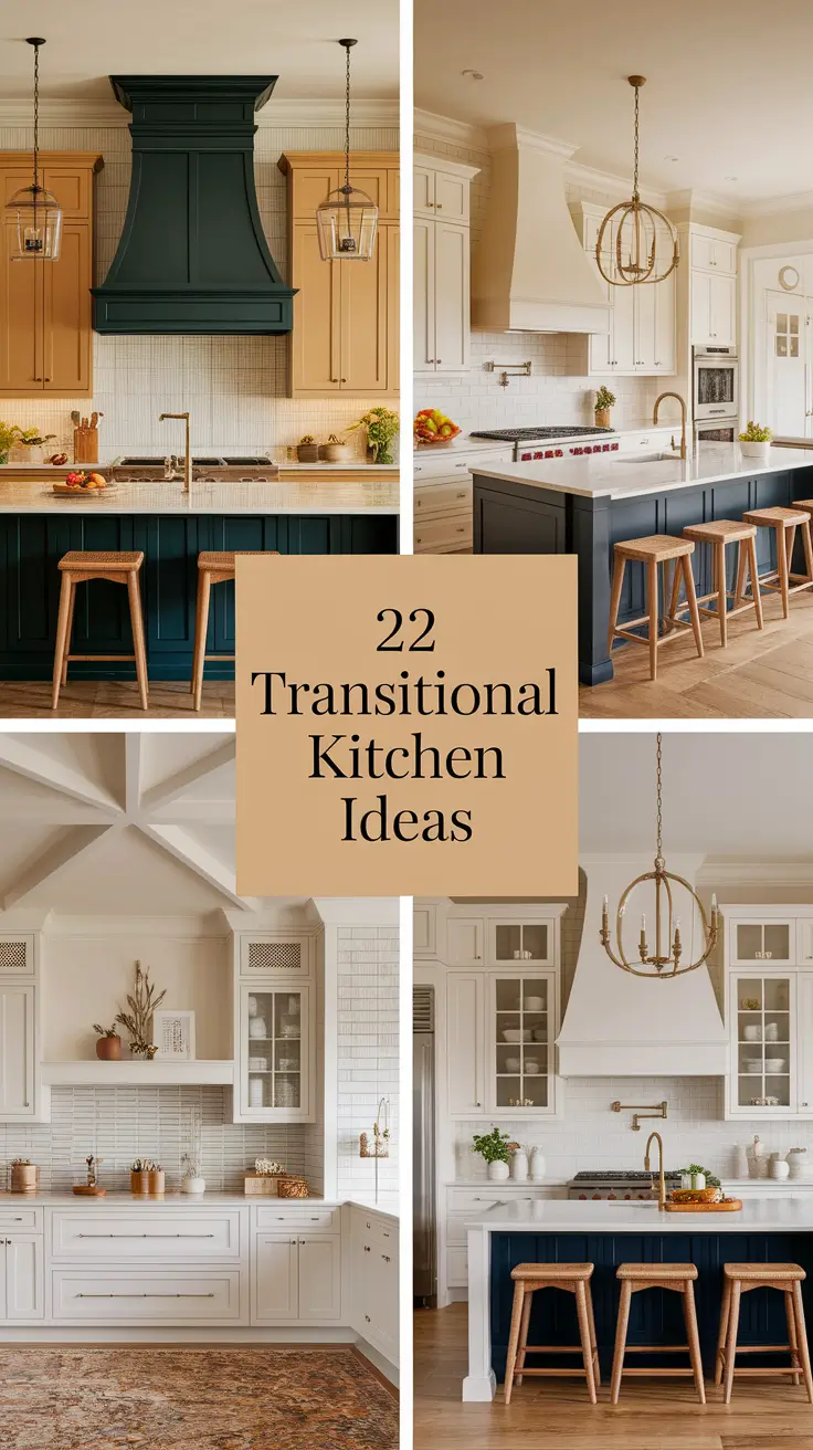 22 Transitional Kitchen Ideas: Elegant Designs That Blend Classic and Modern Styles