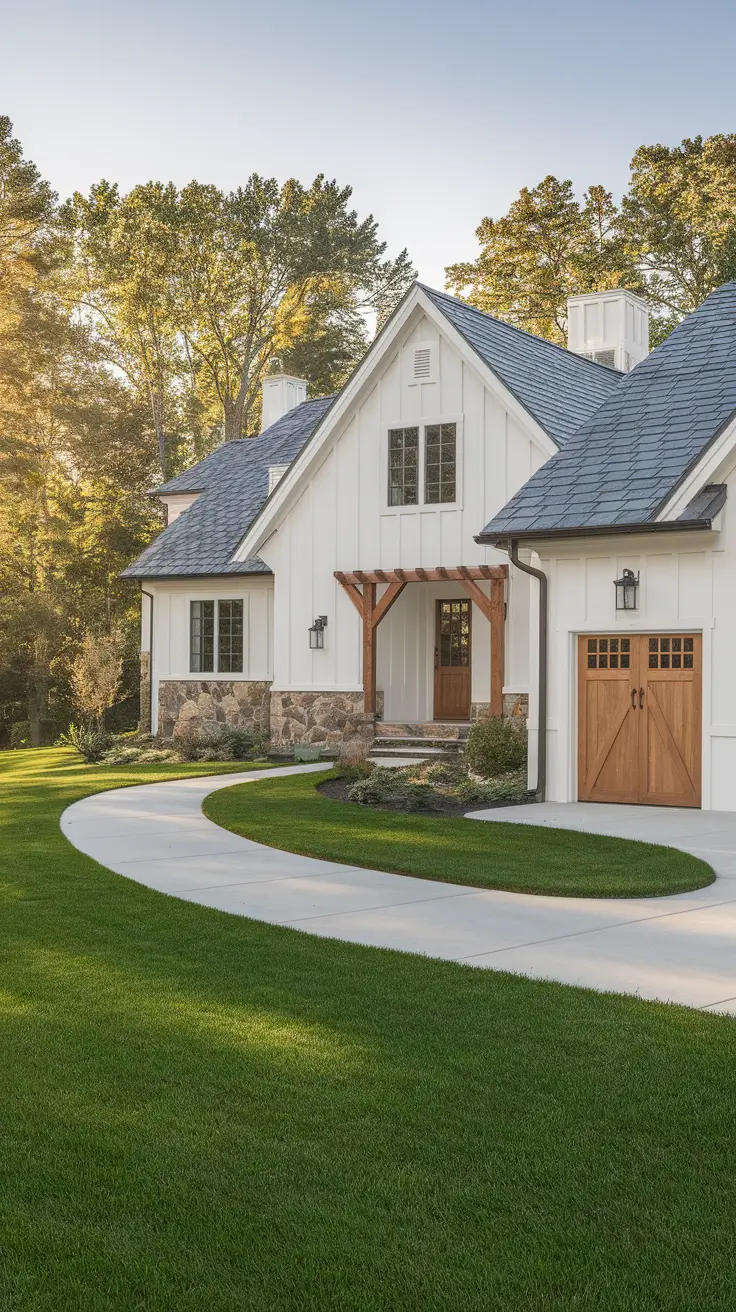 21 White Exterior House Ideas That Elevate Curb Appeal With Style and Contrast