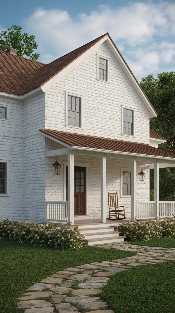 21 White Exterior House Ideas That Elevate Curb Appeal With Style and Contrast