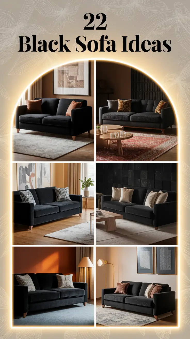 22 Black Sofa Ideas: Stylish & Cozy Decor Inspiration for Modern Living Rooms