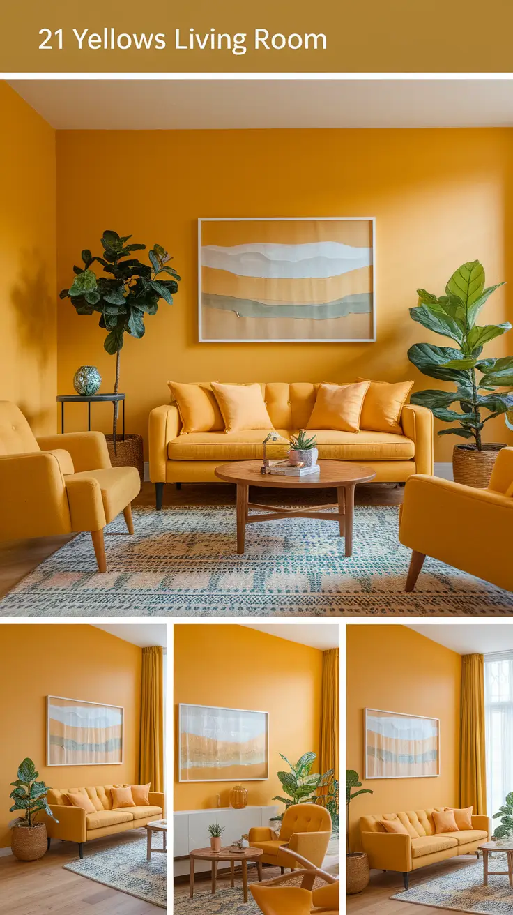21 Yellows Living Room: Stylish Ideas to Brighten Your Space