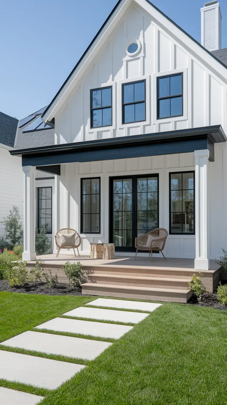 21 White Exterior House Ideas That Elevate Curb Appeal With Style and Contrast