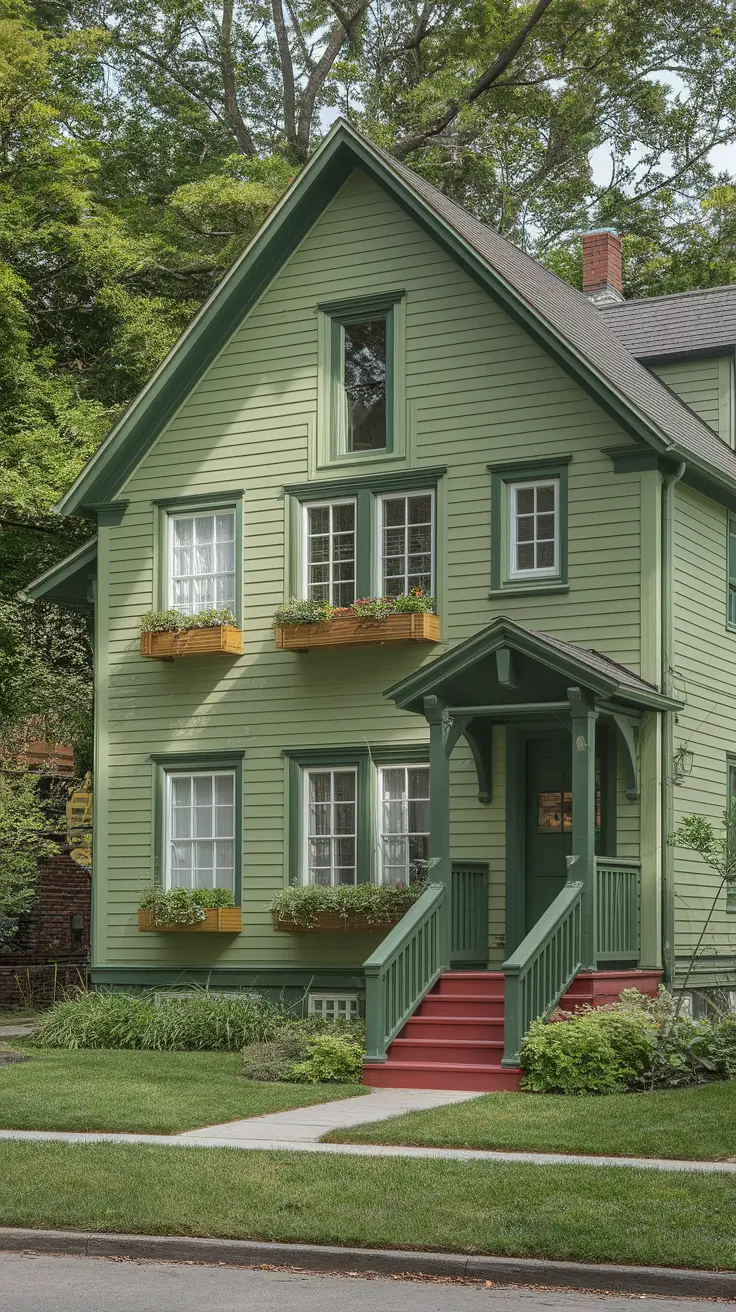 21 Best Green House Exterior Ideas for a Fresh and Elegant Look