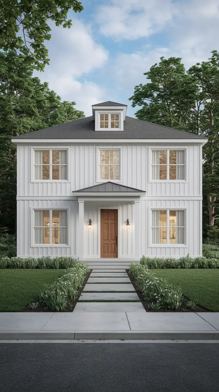 21 White Exterior House Ideas That Elevate Curb Appeal With Style and Contrast