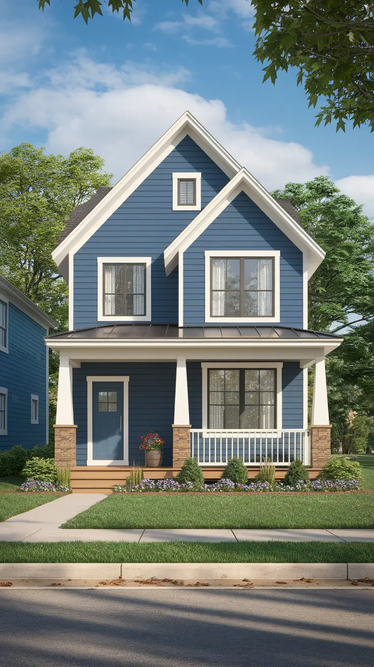 22 Stunning Blue Exterior House Ideas for 2025: Sophisticated Color Combinations & Design Inspiration