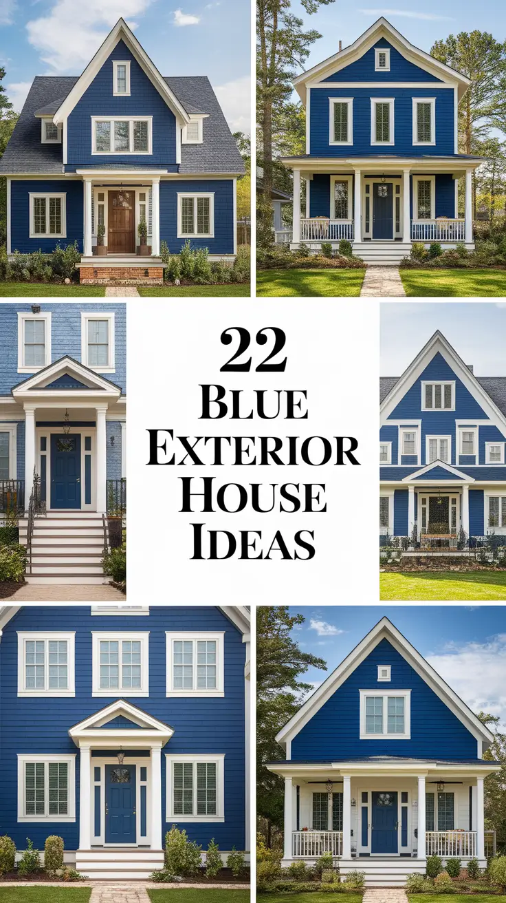 22 Stunning Blue Exterior House Ideas for 2025: Sophisticated Color Combinations & Design Inspiration