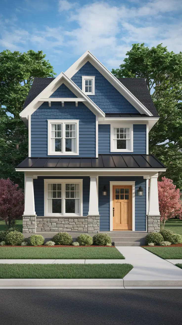 22 Stunning Blue Exterior House Ideas for 2025: Sophisticated Color Combinations & Design Inspiration