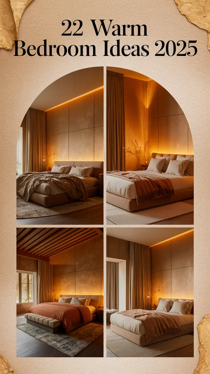 22 Warm Bedroom Ideas 2025: Cozy and Romantic Designs with Earth Tones