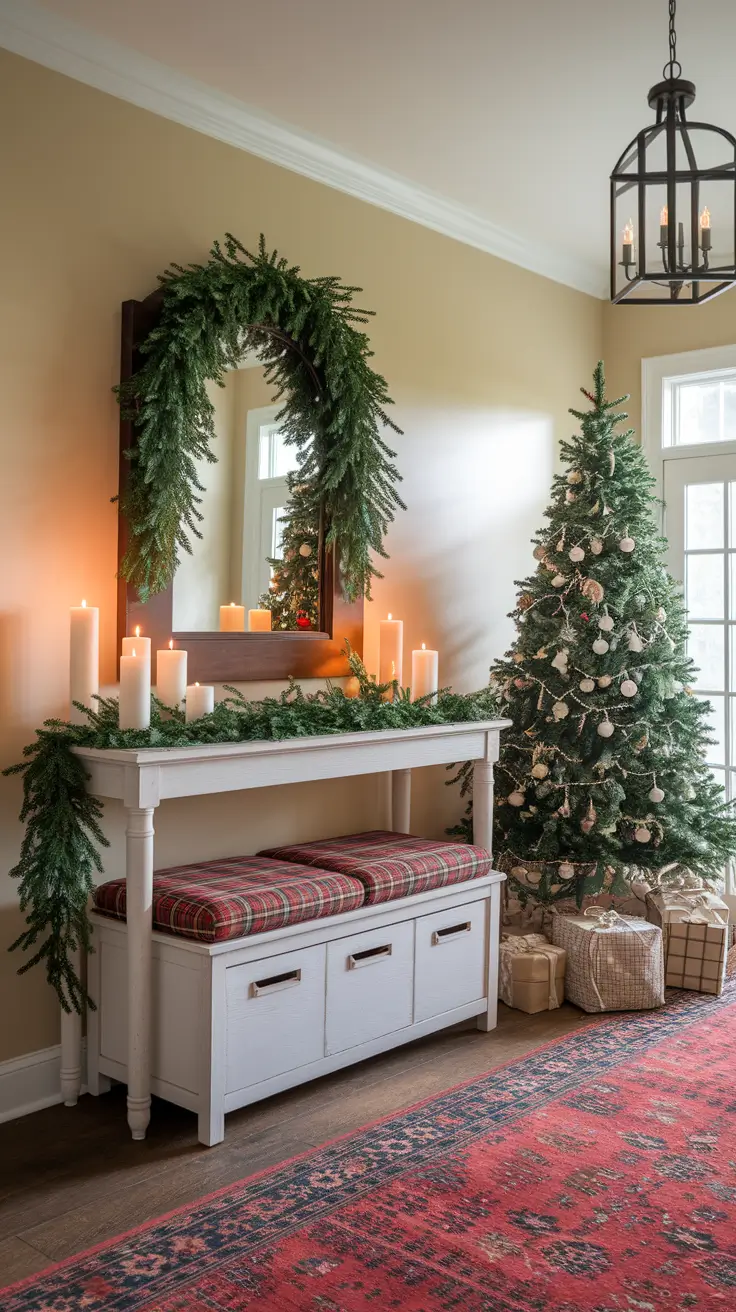 22 Christmas Entryway Ideas 2025: Front Porch, Foyer & Modern Table Decor