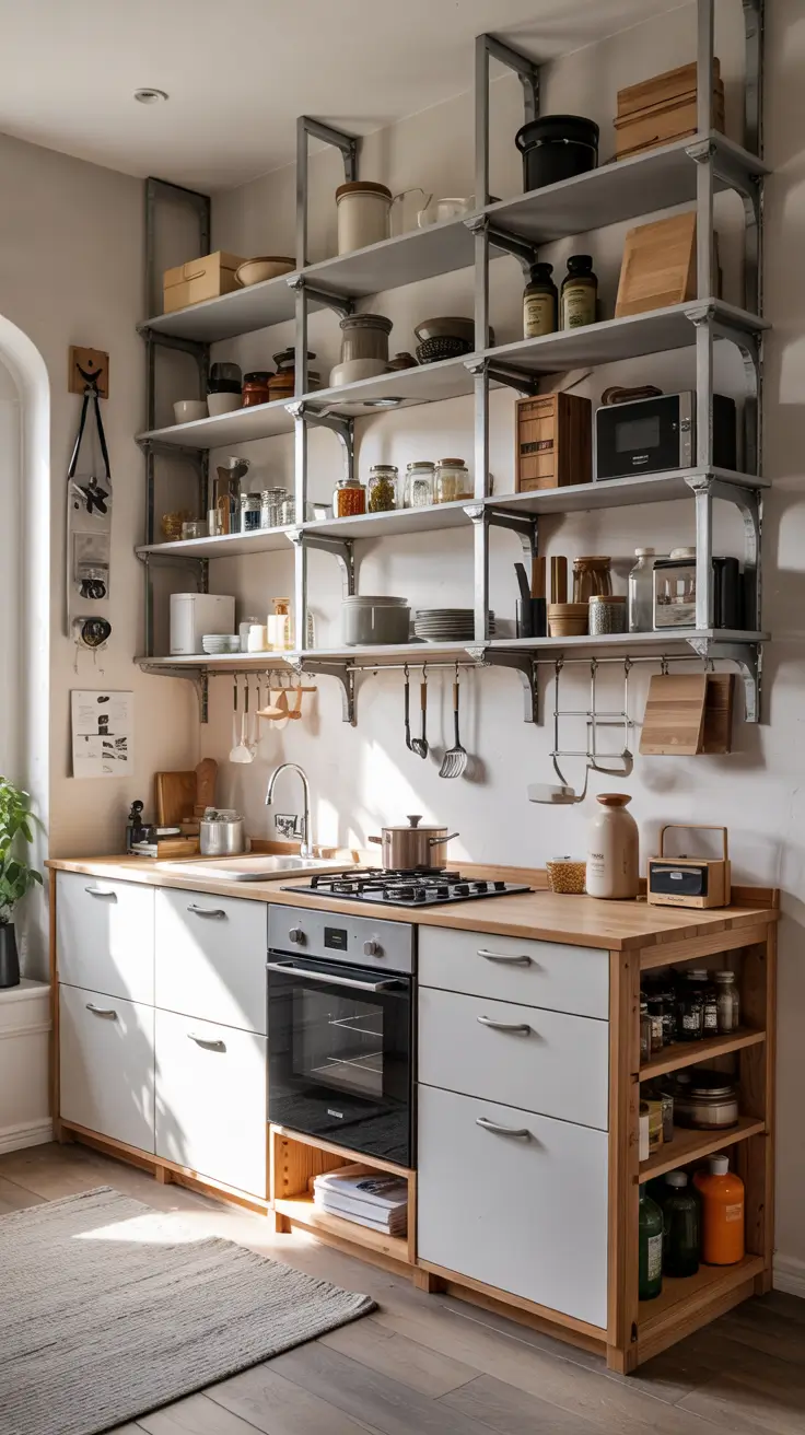 22 Open Kitchen Ideas for Small Spaces 2026: Smart Shelving & Layouts