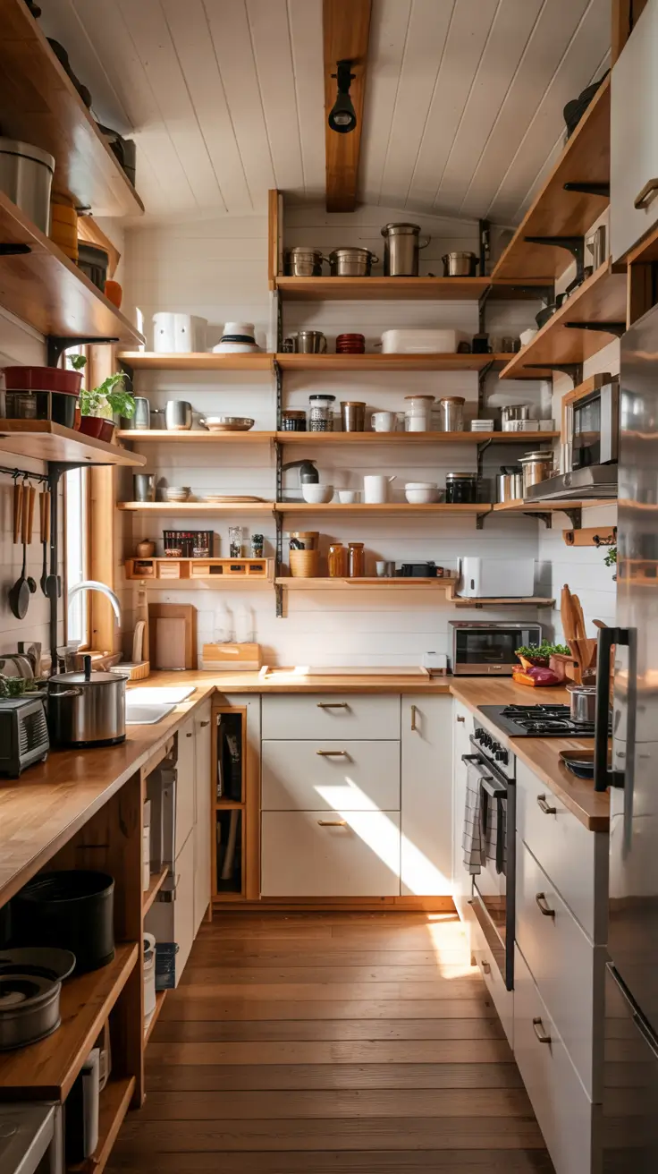 22 Open Kitchen Ideas for Small Spaces 2026: Smart Shelving & Layouts