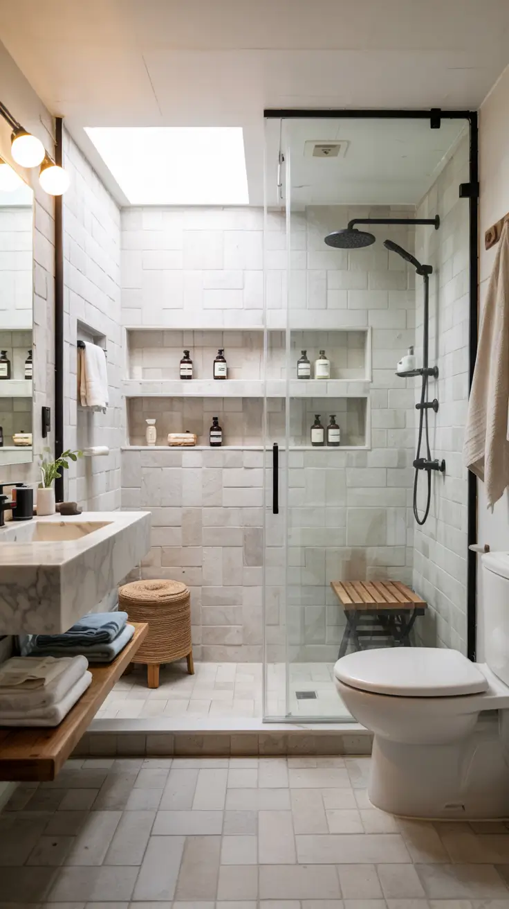 22 Bathroom Shelves Ideas 2026: Modern Wall Storage That Looks Built-In