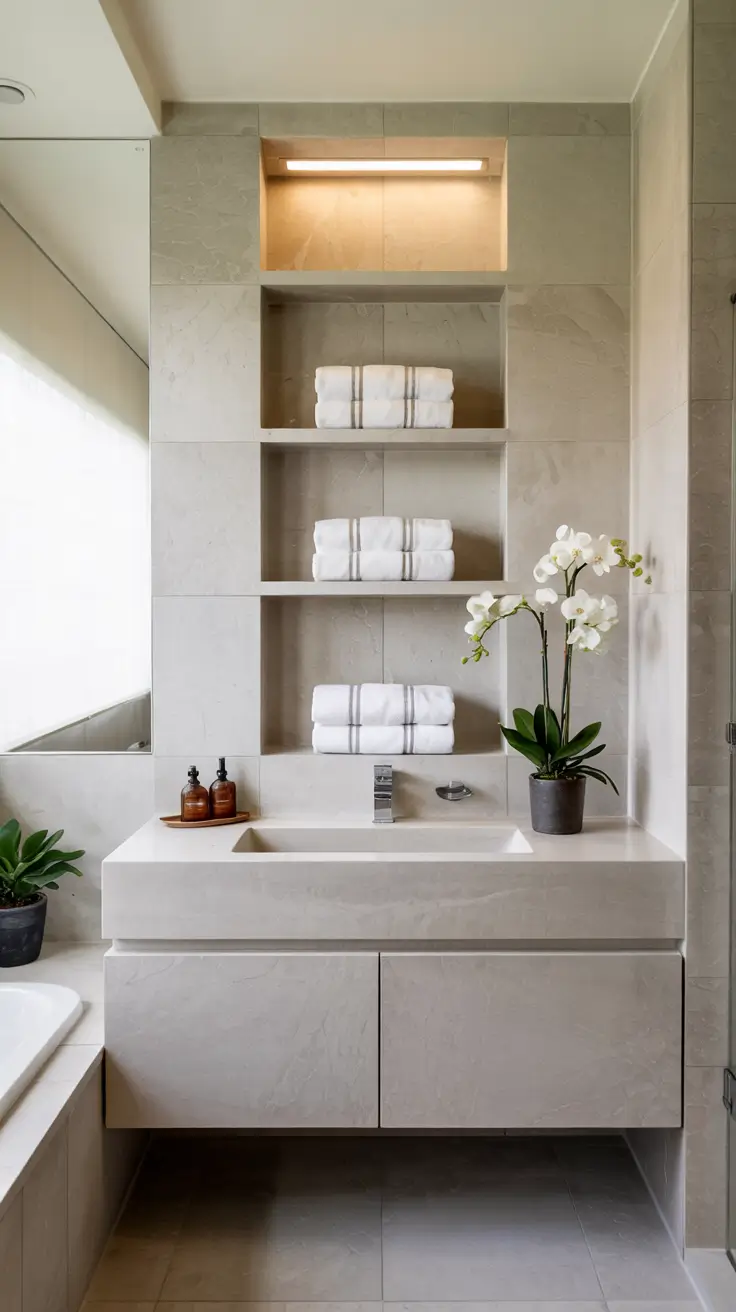 22 Bathroom Shelves Ideas 2026: Modern Wall Storage That Looks Built-In