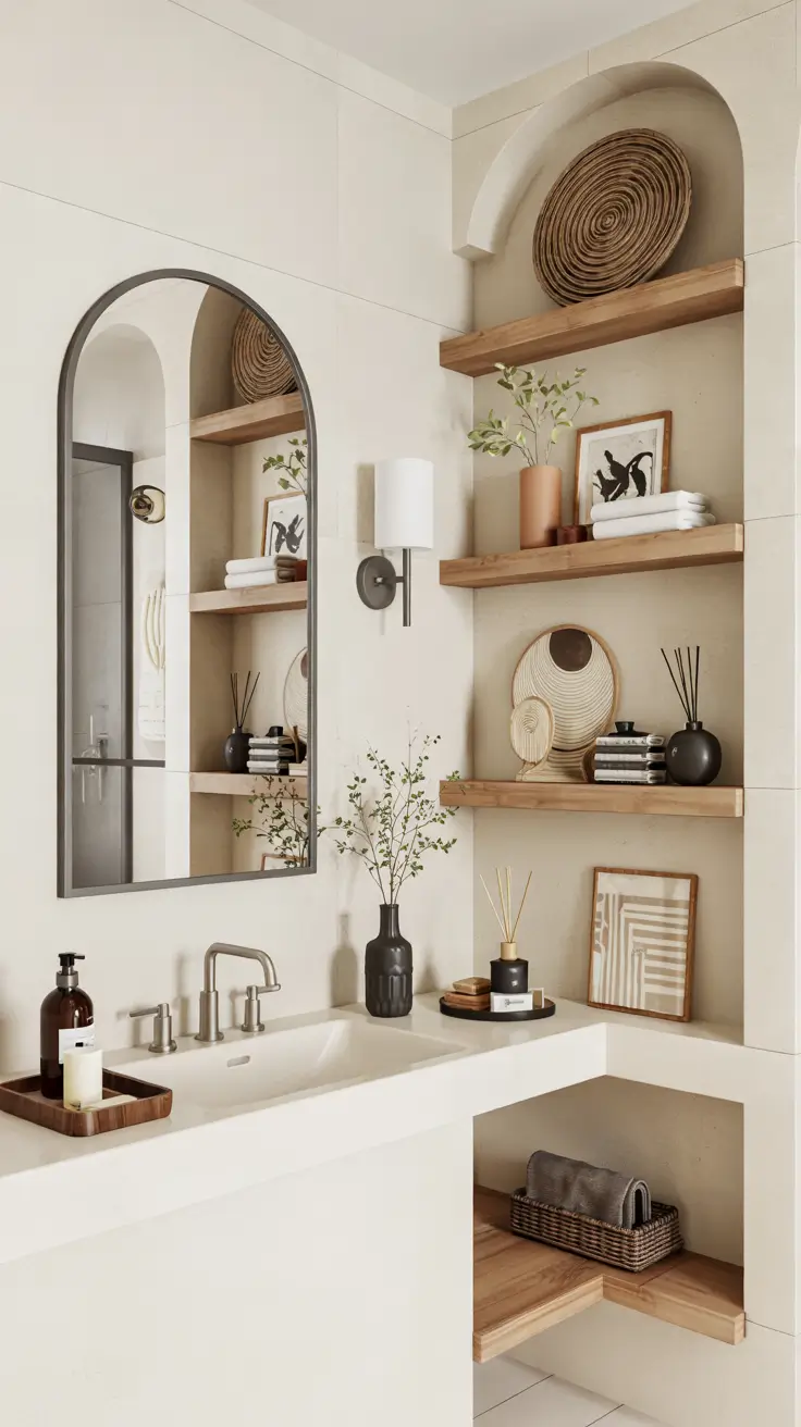 22 Bathroom Shelves Ideas 2026: Modern Wall Storage That Looks Built-In