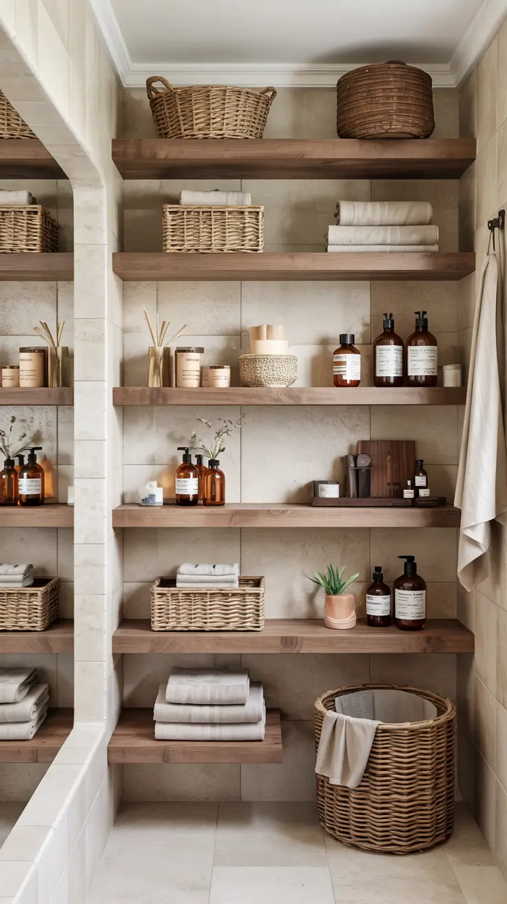 22 Bathroom Shelves Ideas 2026: Modern Wall Storage That Looks Built-In
