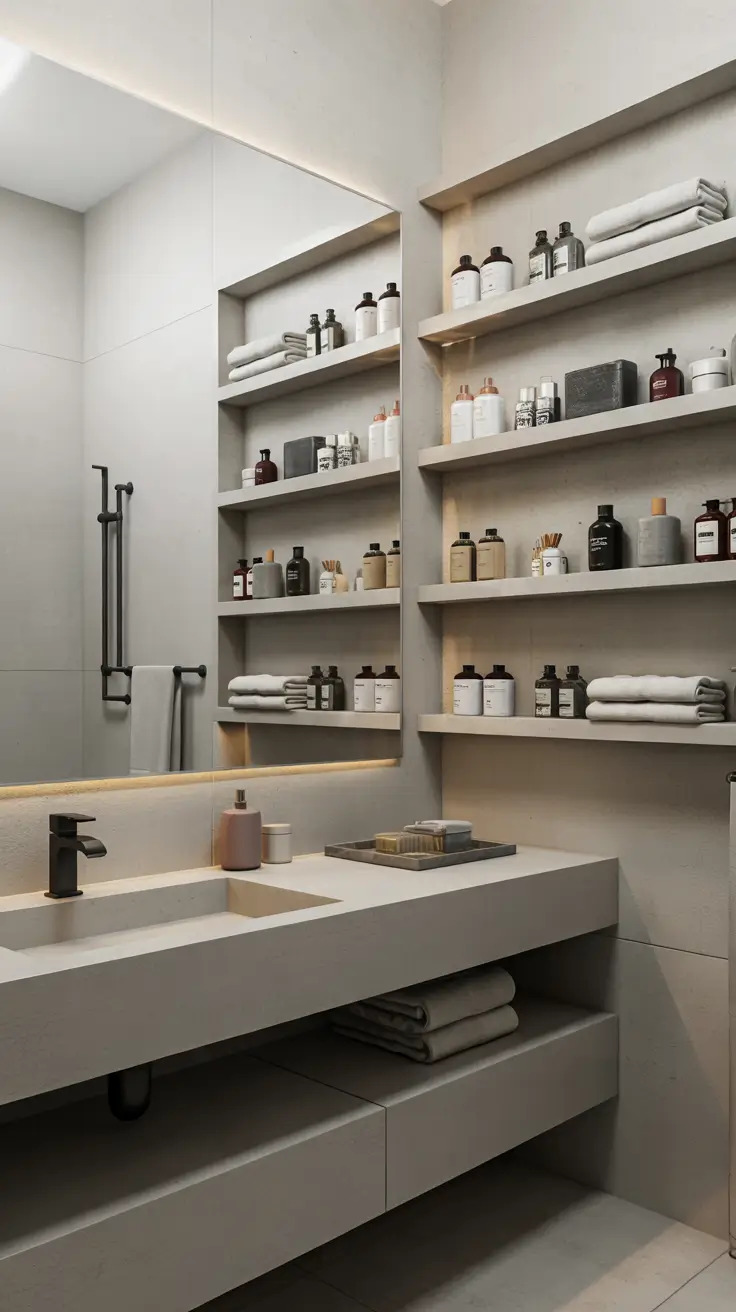 22 Bathroom Shelves Ideas 2026: Modern Wall Storage That Looks Built-In